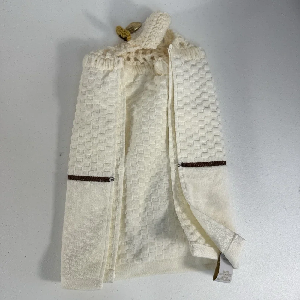 Kassa Fina Crochet Religious Cotton‎ Hand Towel Matthew 19:26 Christian Bible